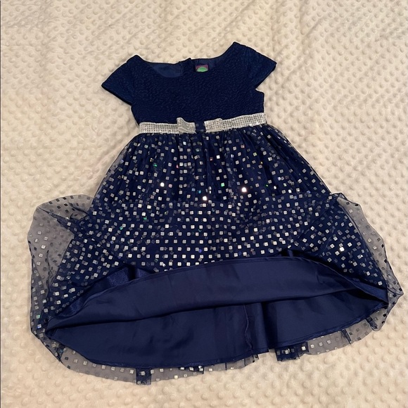 DOLLIE & ME blue metallic girls dress / size 6 - Picture 7 of 7